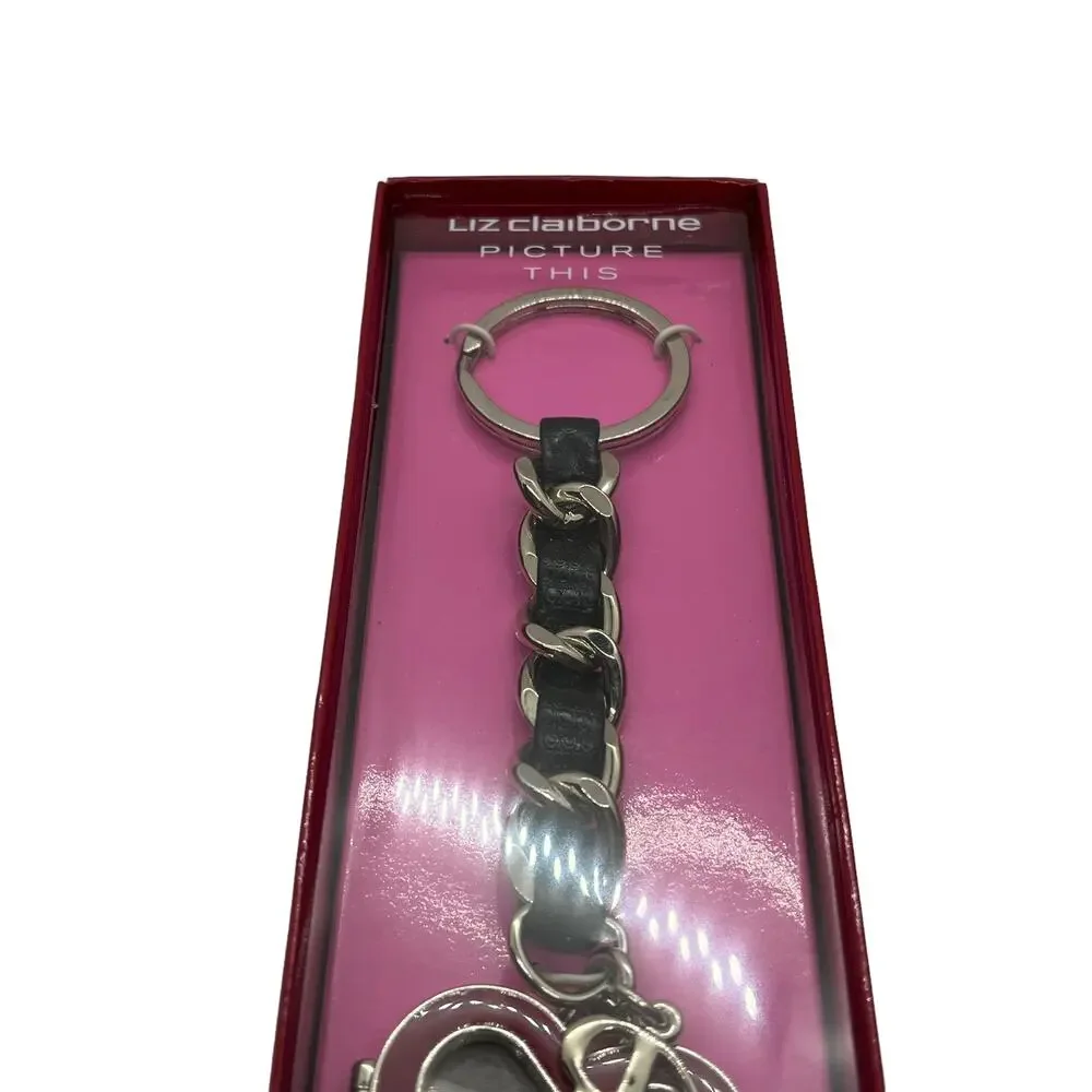 Liz Claiborne Keychain Picture This Heart Photo Locket Initial R Unisex Women